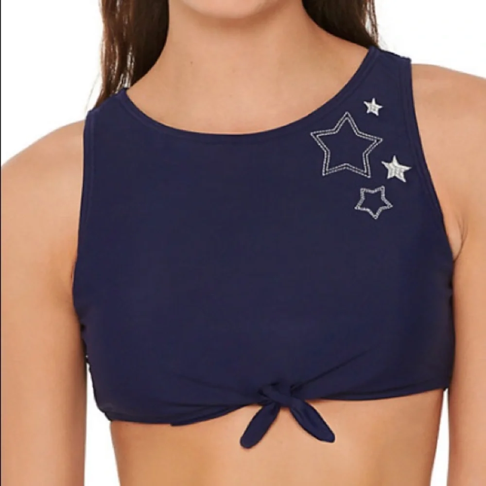 💙SO Bunny Tie‎ High Neck Bikini Top💙